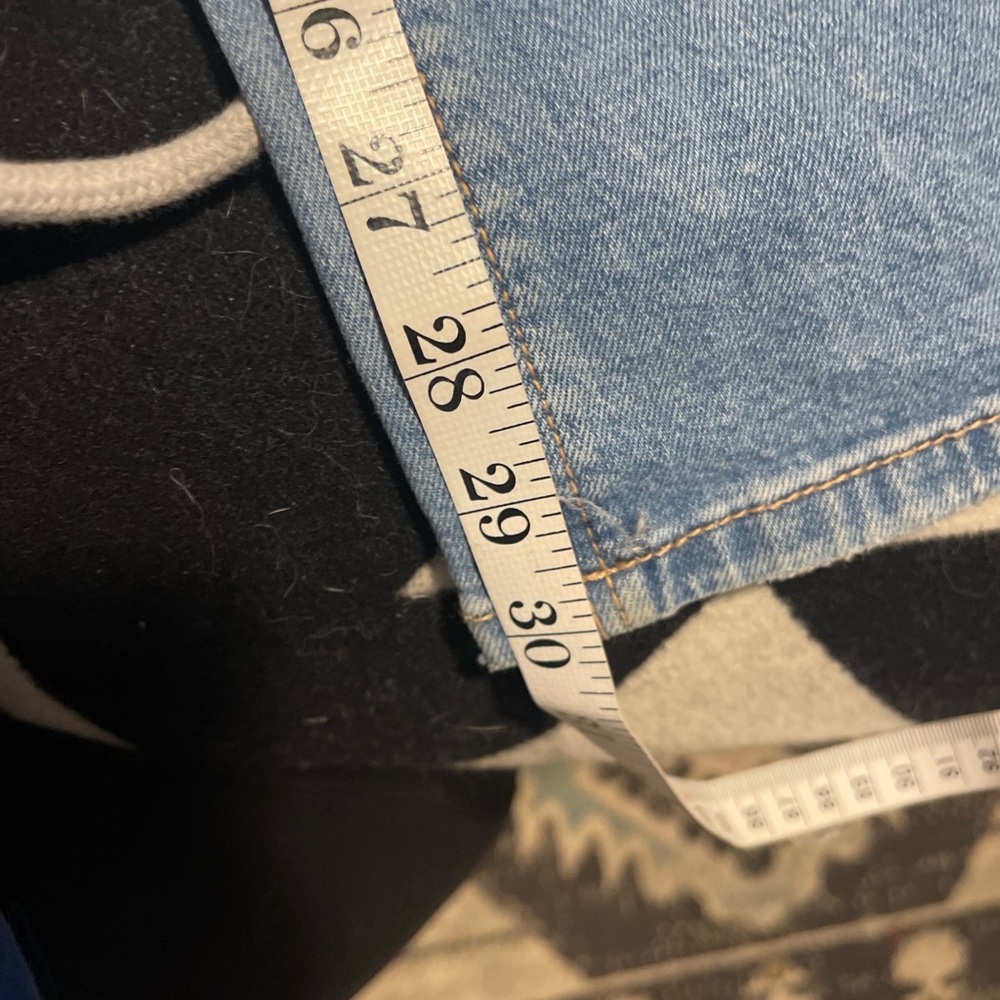 American Eagle Outfitters low rise ultra wide leg Two-Tone Blue Wide Leg Jeans - Picture 6 of 6